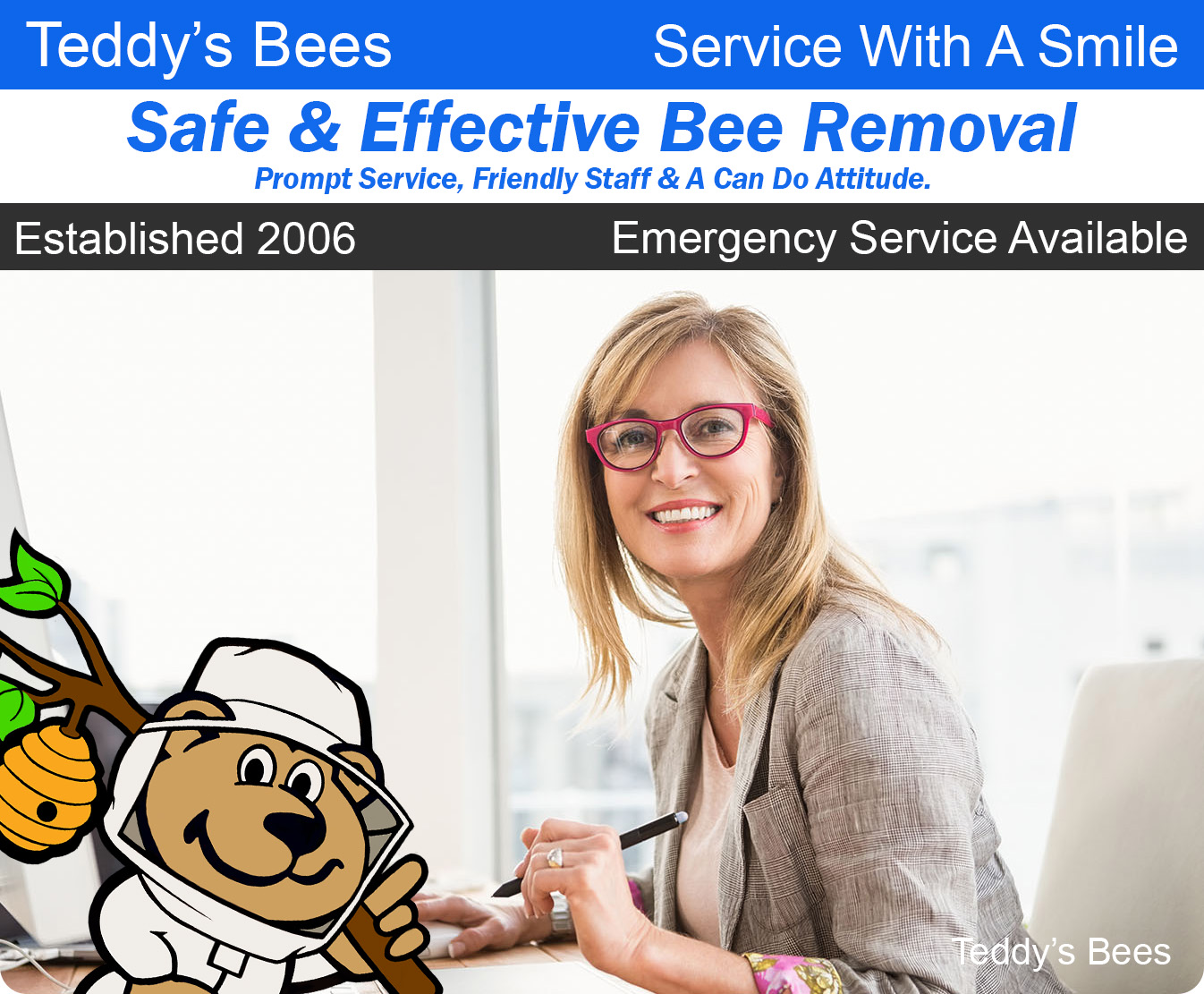 picture of a property manager requesting a bee removal from a condominium complex.